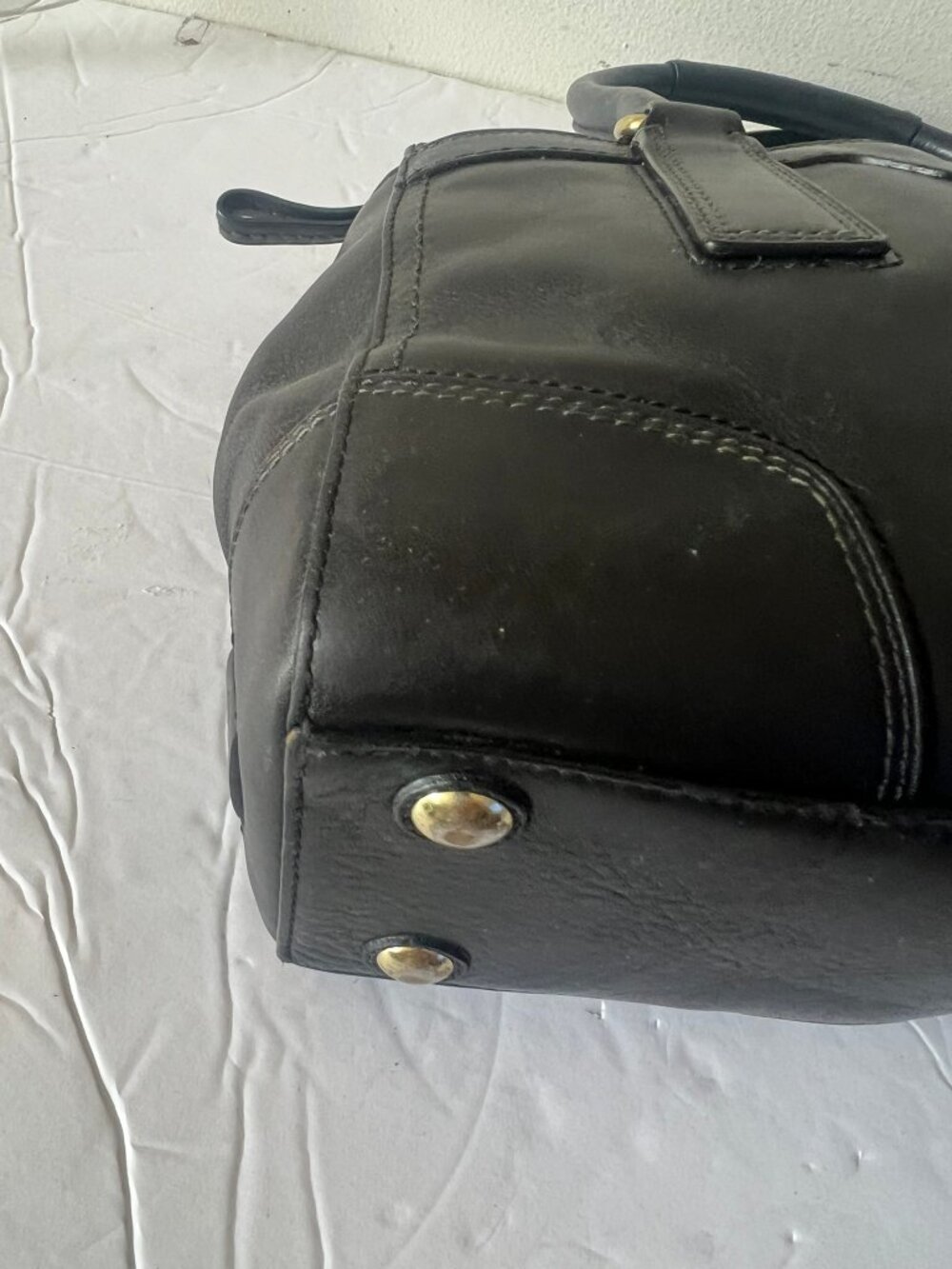 COACH Y2K VINTAGE HAMPTON LEATHER TURNLOCK SATCHEL BAG - Picture 8 of 11